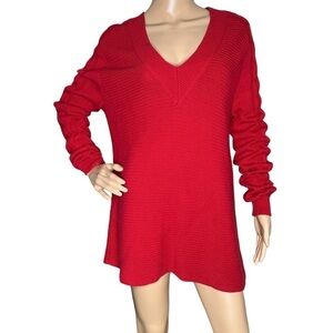 Cabi Standout pullover cable knit sweater red small